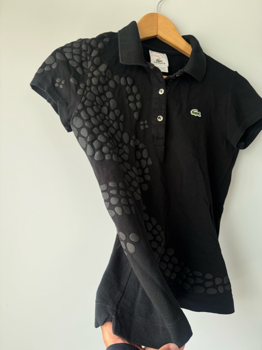 (S) Lacoste Black Short Sleeve Polo Top - Picture 4 of 6